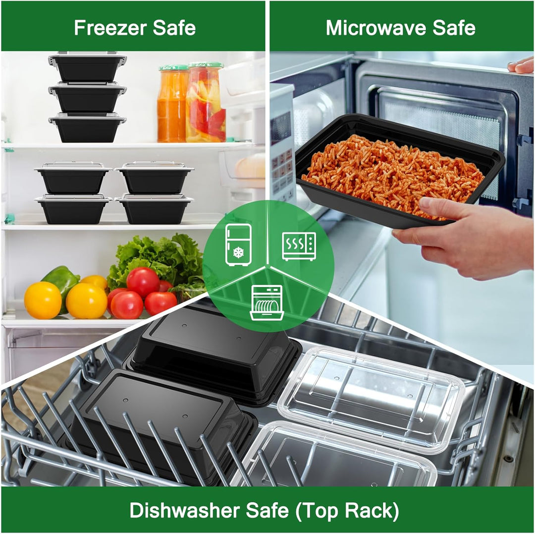 50-Pack Reusable Meal Prep Containers with Lid, Leakproof-700 ml-Nora Luxe