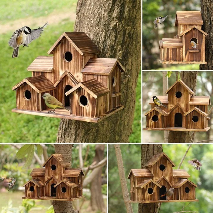 6 Cats Handmade Birdhouse - NestHaven-Nora Luxe