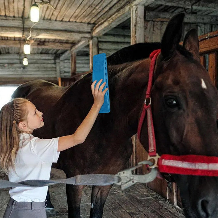 6-In-1 Horse Grooming Brush - EquiGlow-Blue-Nora Luxe