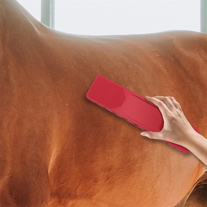 6-In-1 Horse Grooming Brush - EquiGlow-Red-Nora Luxe