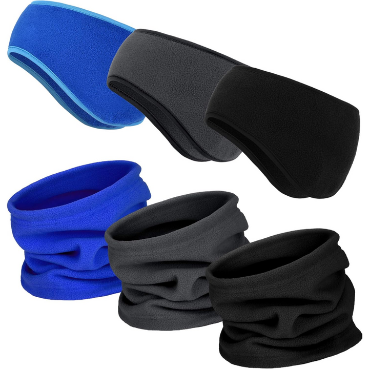 6-in-1 Winter Fleece Set - ArcticPack-Blue - Gray - Black-Nora Luxe