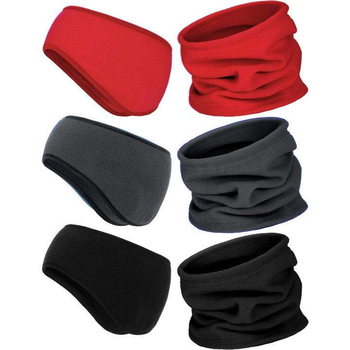 6-in-1 Winter Fleece Set - ArcticPack-Red - Gray - Black-Nora Luxe