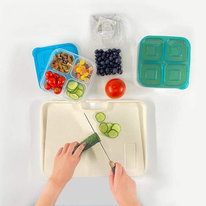 6-Pack Reusable Bento Box Meal Prep Set-Brightly colored-Nora Luxe