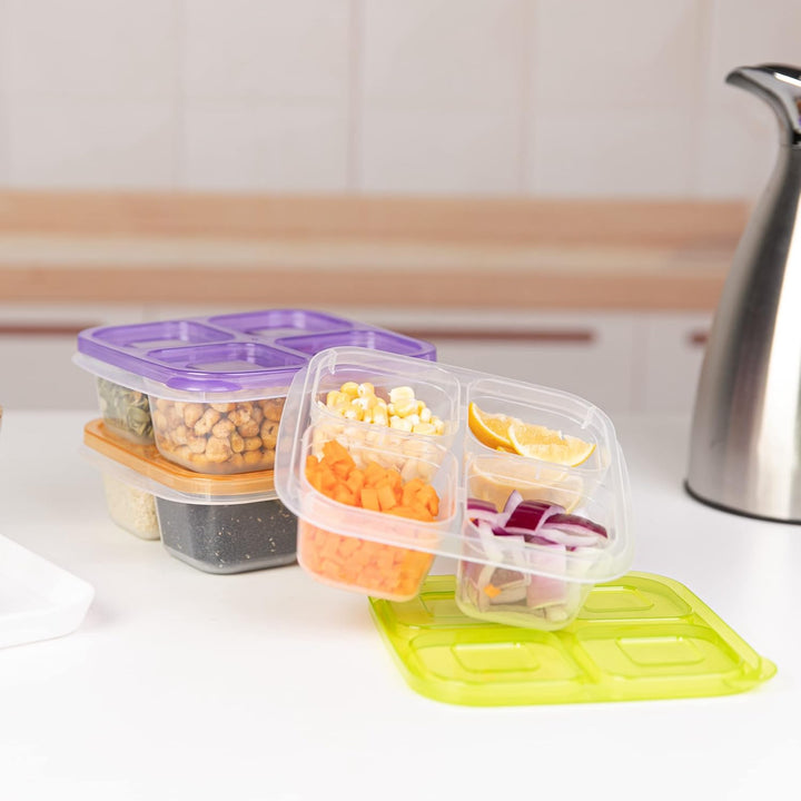 6-Pack Reusable Bento Box Meal Prep Set-Brightly colored-Nora Luxe