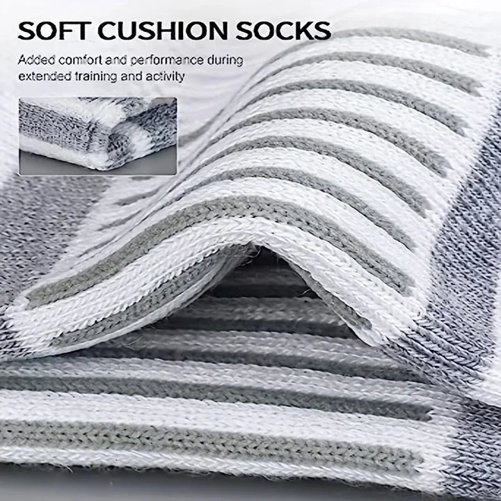 6 Pairs of Breathable Ankle Socks - ActiveRun-Black-Nora Luxe