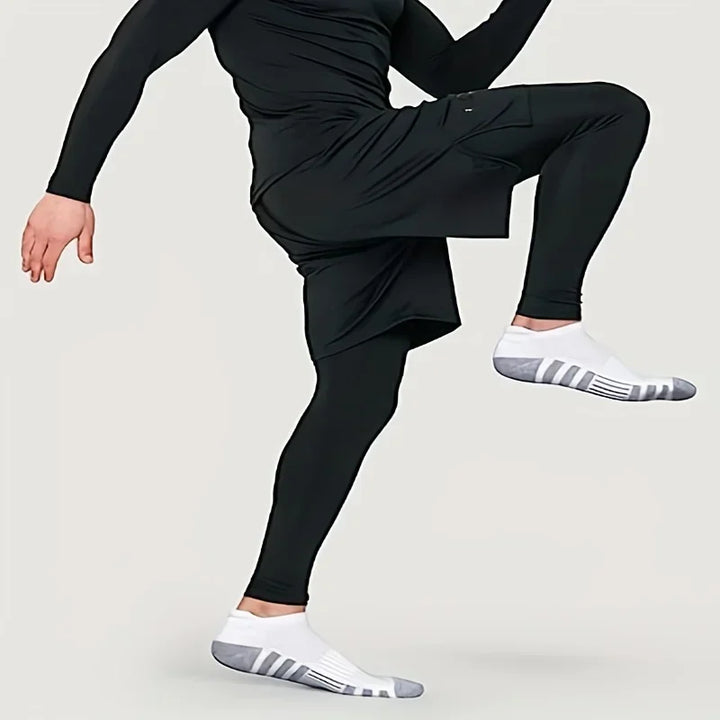 6 Pairs of Breathable Ankle Socks - ActiveRun-Black-Nora Luxe