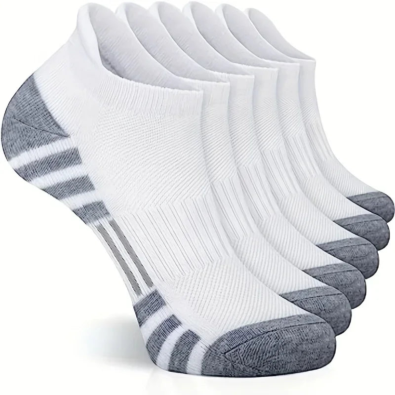 6 Pairs of Breathable Ankle Socks - ActiveRun-Black-Nora Luxe