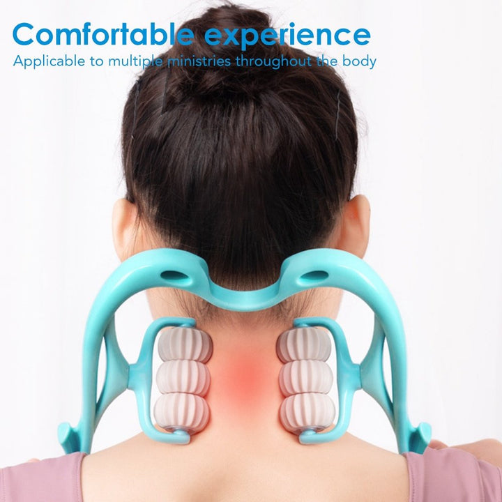 6-Wheel Neck Massager - ReliefRoller-Blue-Nora Luxe
