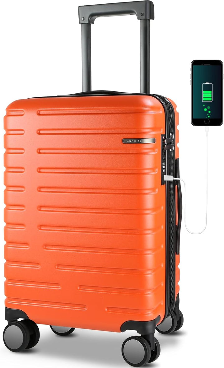 Expandable Hard Shell Carry-On Luggage with Spinner Wheels & TSA Lock