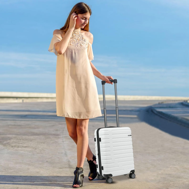 Expandable Hard Shell Carry-On Luggage with Spinner Wheels & TSA Lock