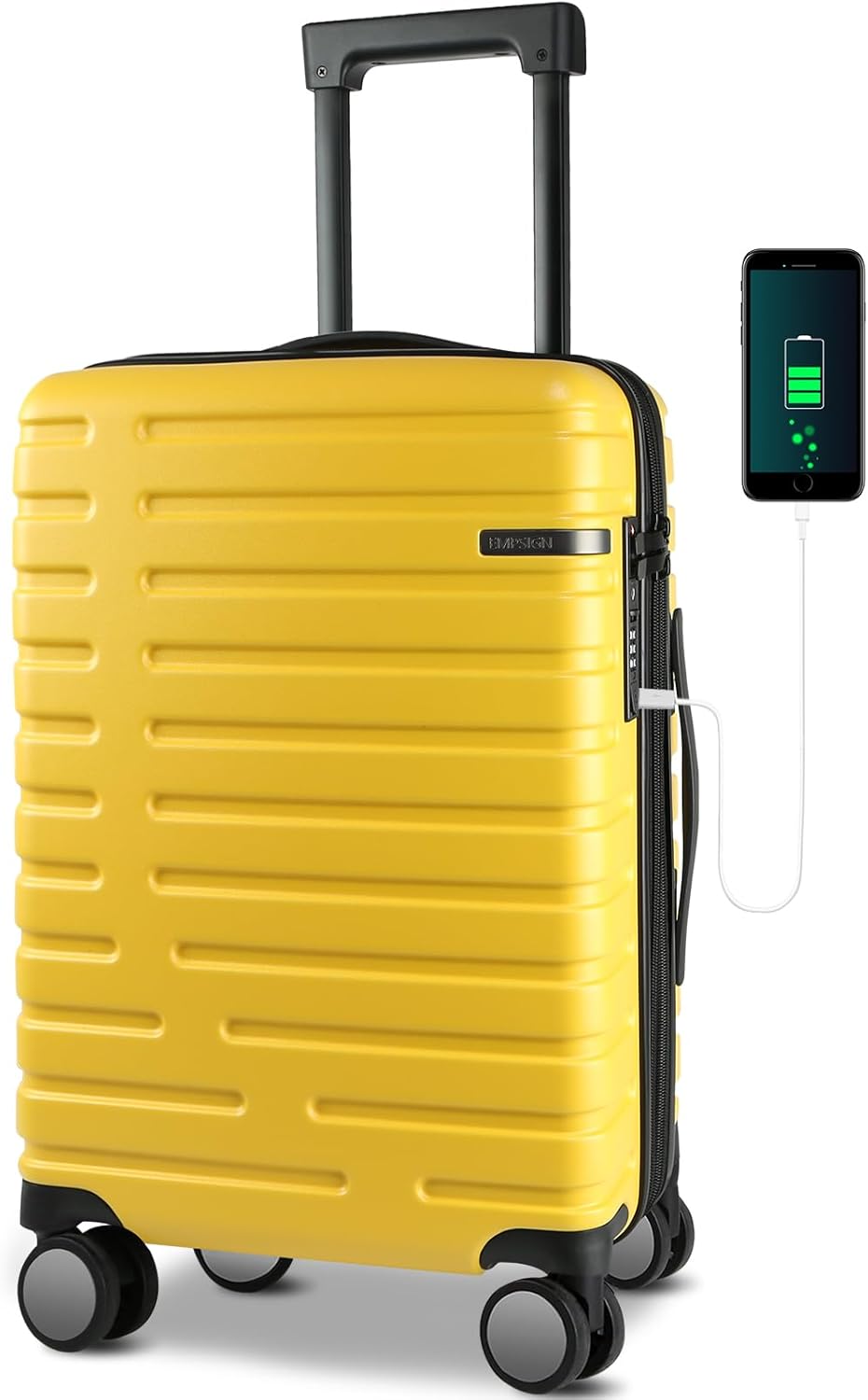 Expandable Hard Shell Carry-On Luggage with Spinner Wheels & TSA Lock