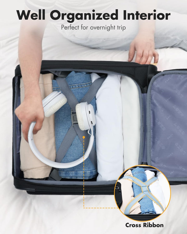 Airline-Approved Underseat Carry-On with Spinner Wheels & Laptop Pocket