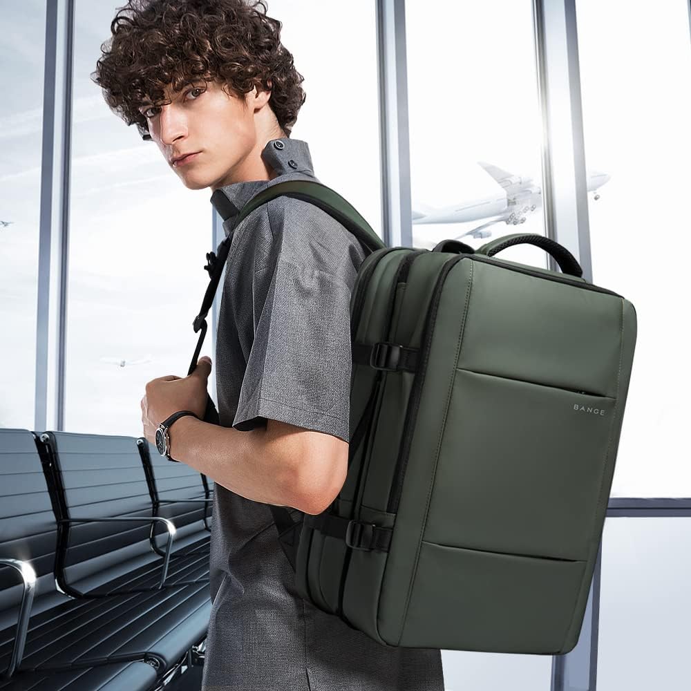 Expandable 26–45L Waterproof Travel Backpack with Laptop Sleeve & Duffle Carry