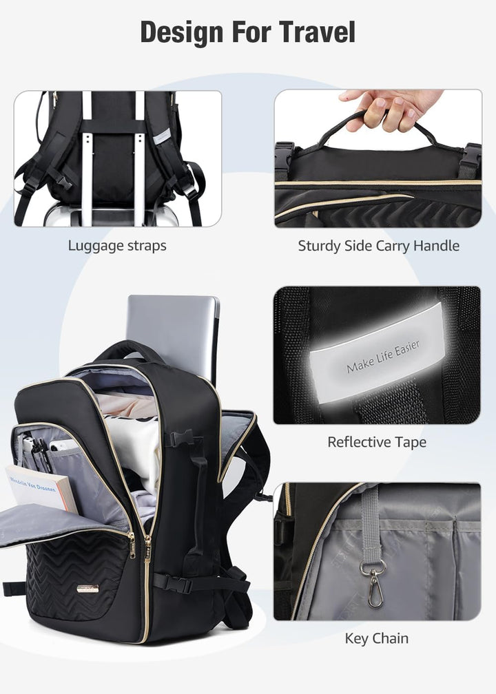 40L Airline-Approved Travel Backpack with 6 Packing Cubes & Laptop Compartment