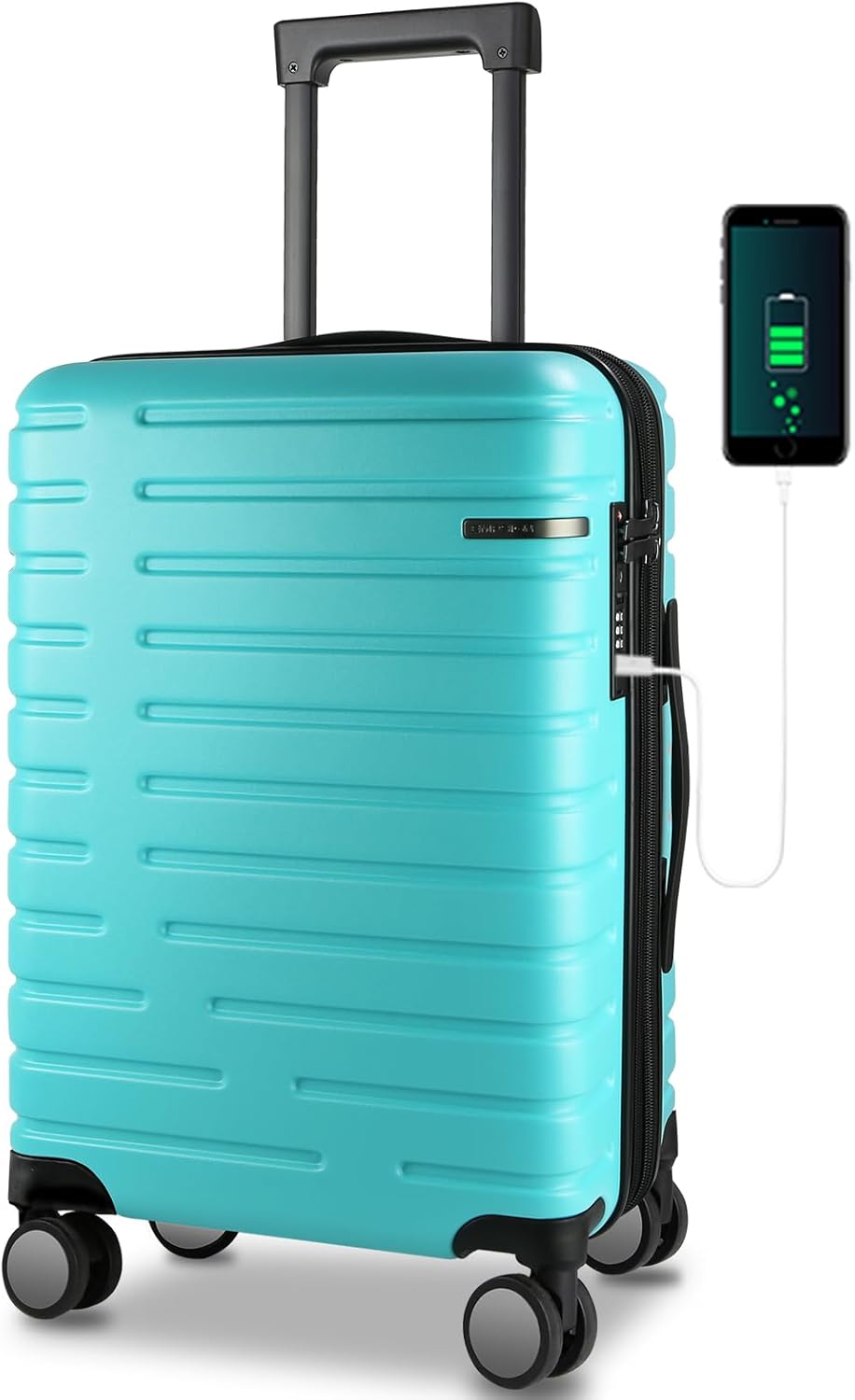 Expandable Hard Shell Carry-On Luggage with Spinner Wheels & TSA Lock