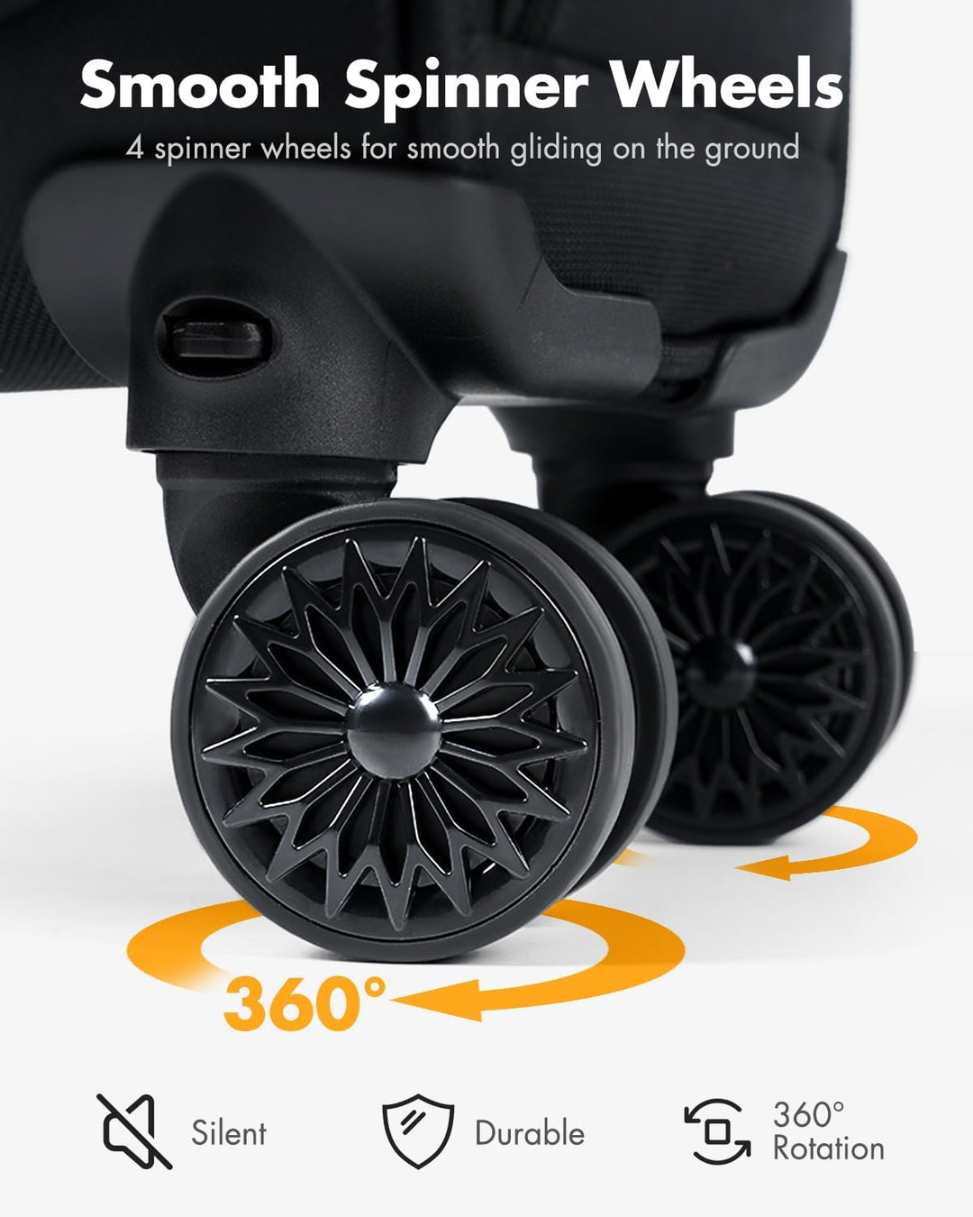 Airline-Approved Underseat Carry-On with Spinner Wheels & Laptop Pocket
