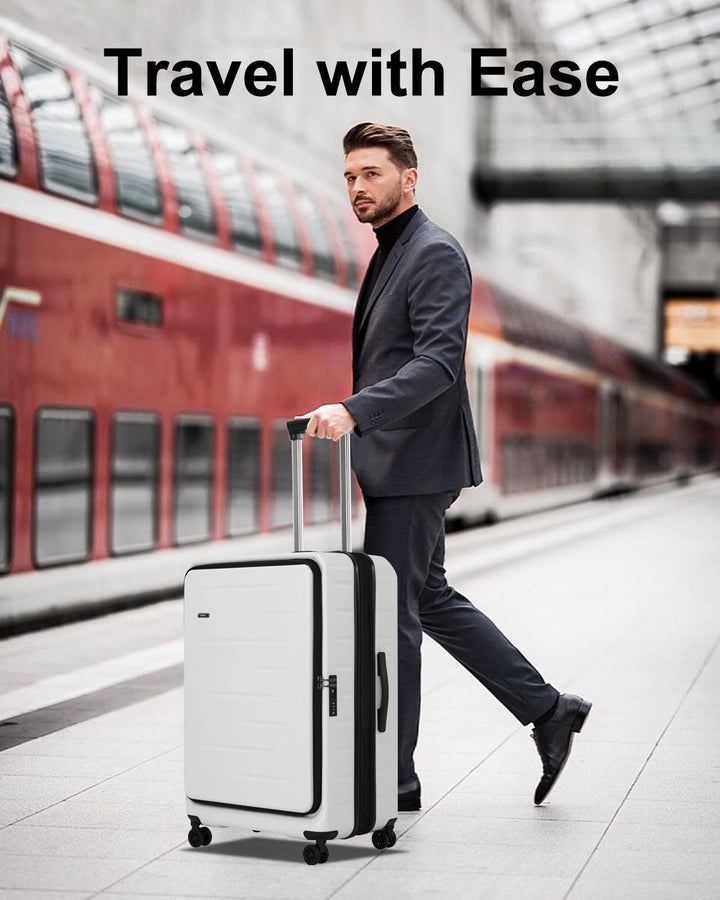 Expandable Hard Shell Carry-On with Front Pocket & TSA Lock
