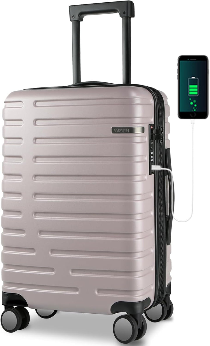 Expandable Hard Shell Carry-On Luggage with Spinner Wheels & TSA Lock
