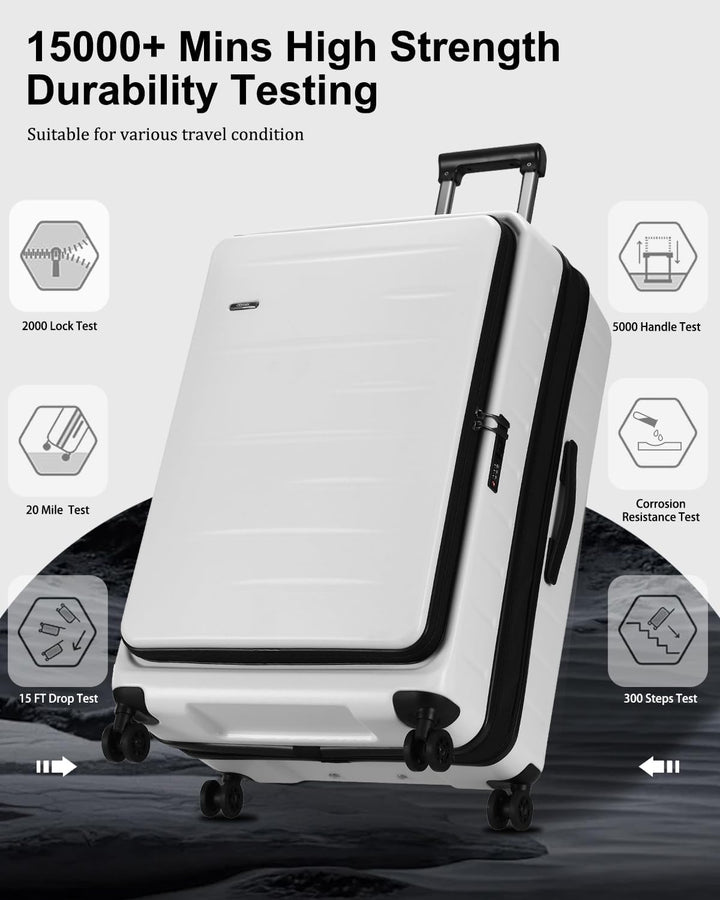 Expandable Hard Shell Carry-On with Front Pocket & TSA Lock