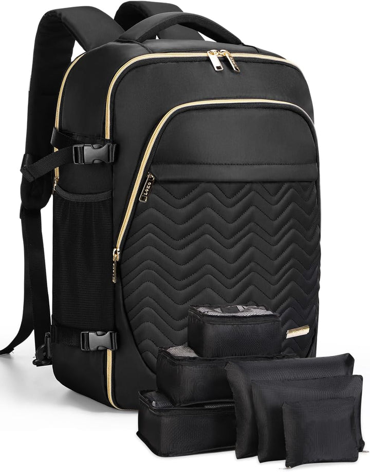 40L Airline-Approved Travel Backpack with 6 Packing Cubes & Laptop Compartment