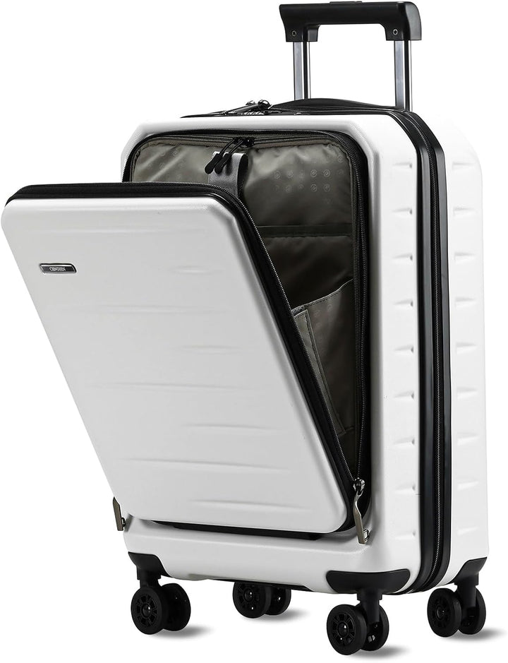 Expandable Hard Shell Carry-On with Front Pocket & TSA Lock
