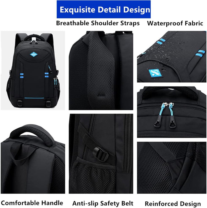 Multi-Pocket Rolling School Backpack for Boys – Convertible Trolley Bag