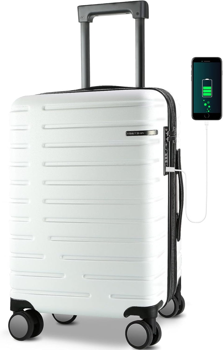 Expandable Hard Shell Carry-On Luggage with Spinner Wheels & TSA Lock