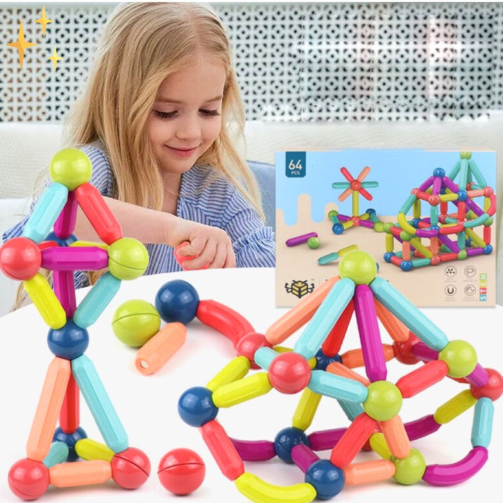 64 Pieces Magnetic Building Blocks - Creatix-Nora Luxe