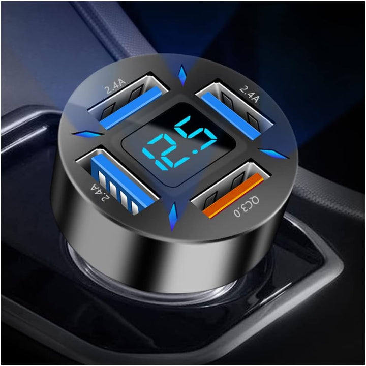 66W Super Fast Car Charger with USB PD & QC 3.0 – Universal for 12-24V Cigarette Lighter-1-piece-black-QC/2.4A-Nora Luxe
