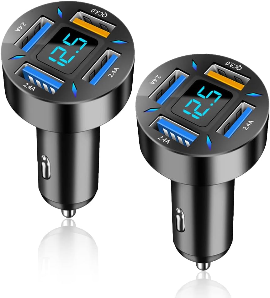 66W Super Fast Car Charger with USB PD & QC 3.0 – Universal for 12-24V Cigarette Lighter-1-piece-black-QC/2.4A-Nora Luxe
