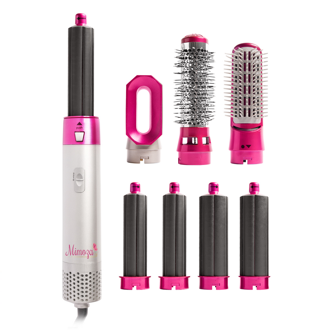 7-in-1 Hair Dryer Brush & Airstyler – Lyra-Pink-No storage case - only basic set-The Livary