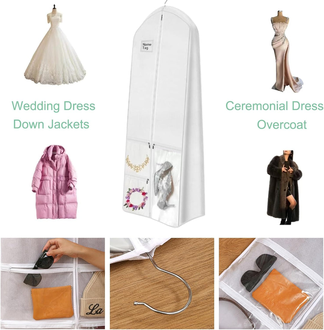 Full-Length Wedding Dress Storage Set – Dustproof Bridal Gown Cover (1+1 FREE)