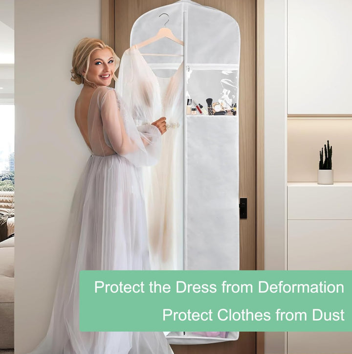 Full-Length Wedding Dress Storage Set – Dustproof Bridal Gown Cover (1+1 FREE)
