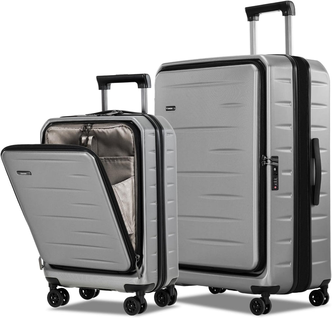 Expandable Hard Shell Carry-On with Front Pocket & TSA Lock