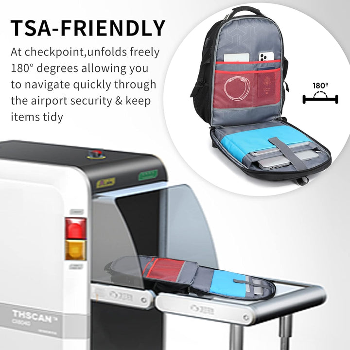 50L Water-Resistant Extra Large Travel Laptop Backpack with USB Port