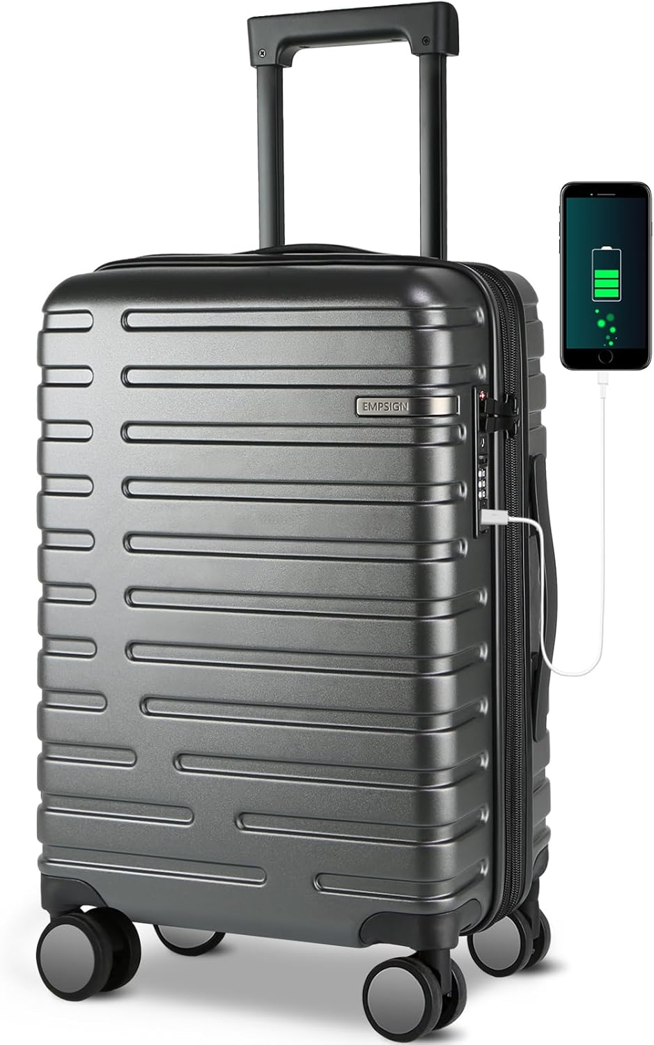 Expandable Hard Shell Carry-On Luggage with Spinner Wheels & TSA Lock