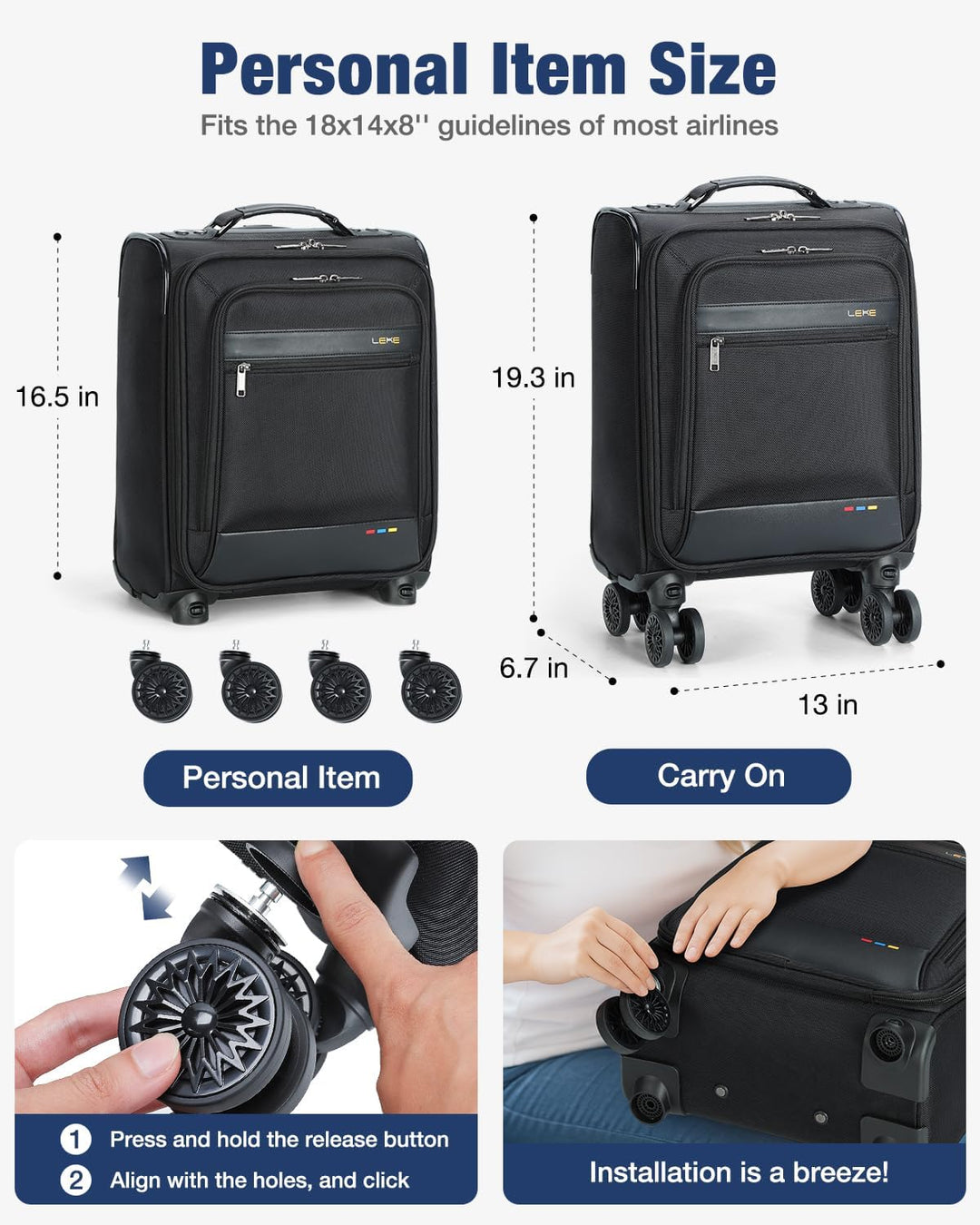 Softside Expandable Carry-On Suitcase with Wheels – Lightweight & Airline Approved