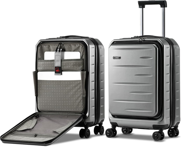 Expandable Hard Shell Carry-On with Front Pocket & TSA Lock