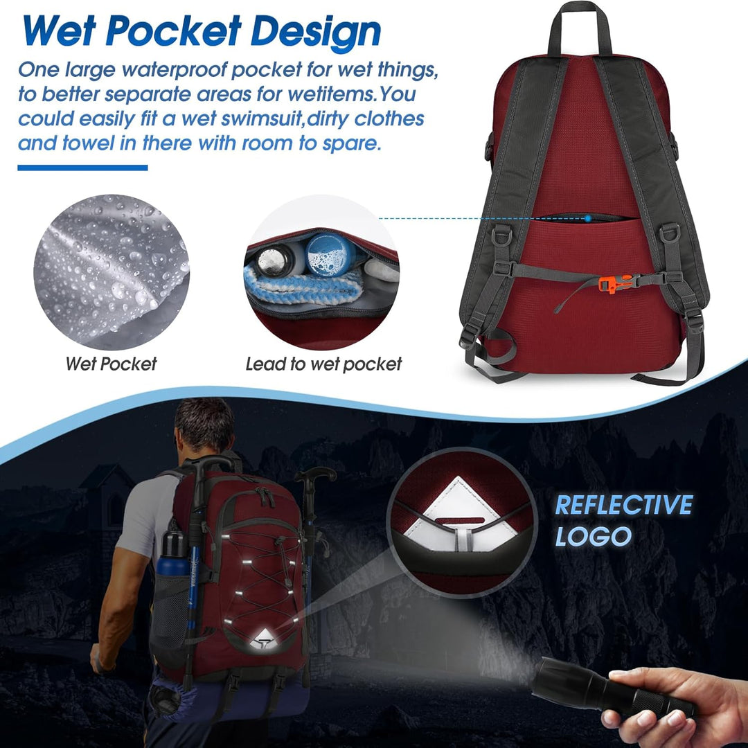 AA OUT OF STOCK 40L Waterproof Hiking & Camping Backpack – Lightweight & Packable – 1+1 FREE