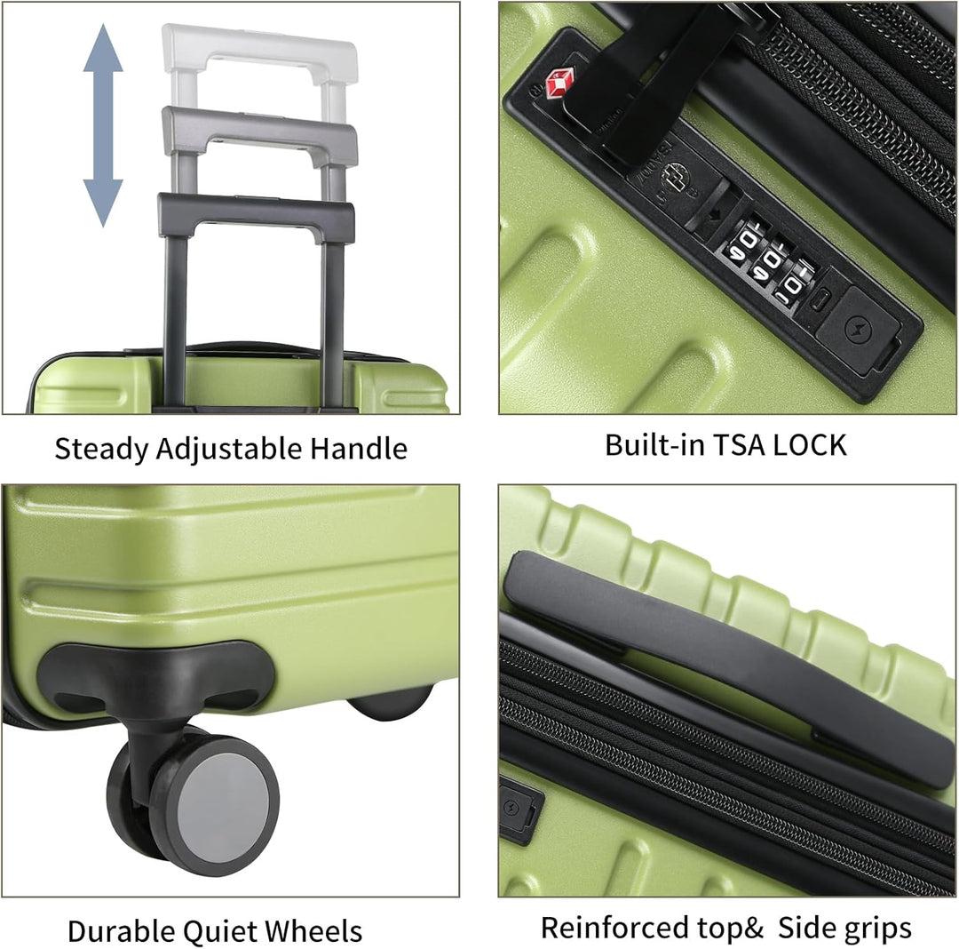 Expandable Hard Shell Carry-On Luggage with Spinner Wheels & TSA Lock
