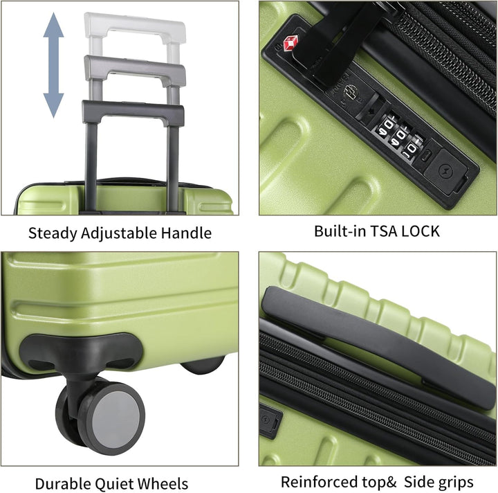 Expandable Hard Shell Carry-On Luggage with Spinner Wheels & TSA Lock