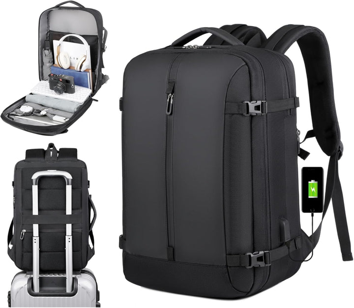40L Expandable Waterproof Travel Backpack with USB Port & 17” (43.18 cm) Laptop Sleeve – AirVoyage (Buy 1, Take 1 FREE Promo)