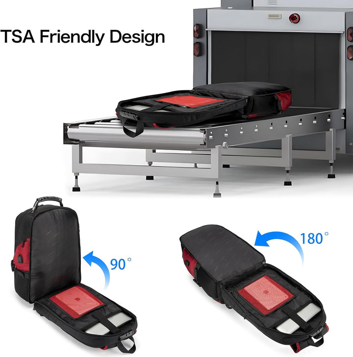 Water-Resistant Anti-Theft Laptop & Travel Backpack with USB Port – 17.3" (43.94 cm)