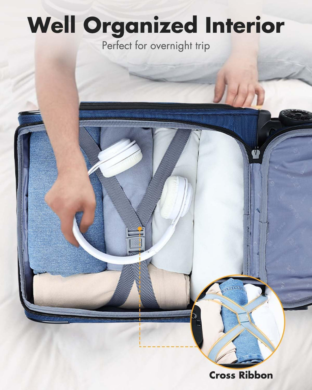 Airline-Approved Underseat Carry-On with Spinner Wheels & Laptop Pocket