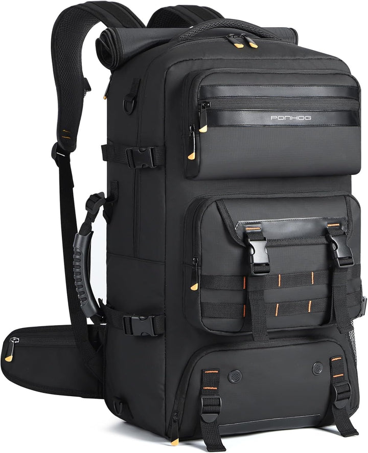 50L Flight-Approved Travel Backpack with Shoe Compartment & Convertible Carry