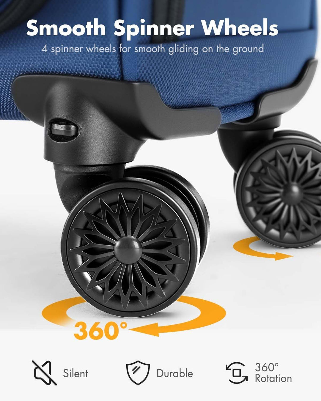 Airline-Approved Underseat Carry-On with Spinner Wheels & Laptop Pocket