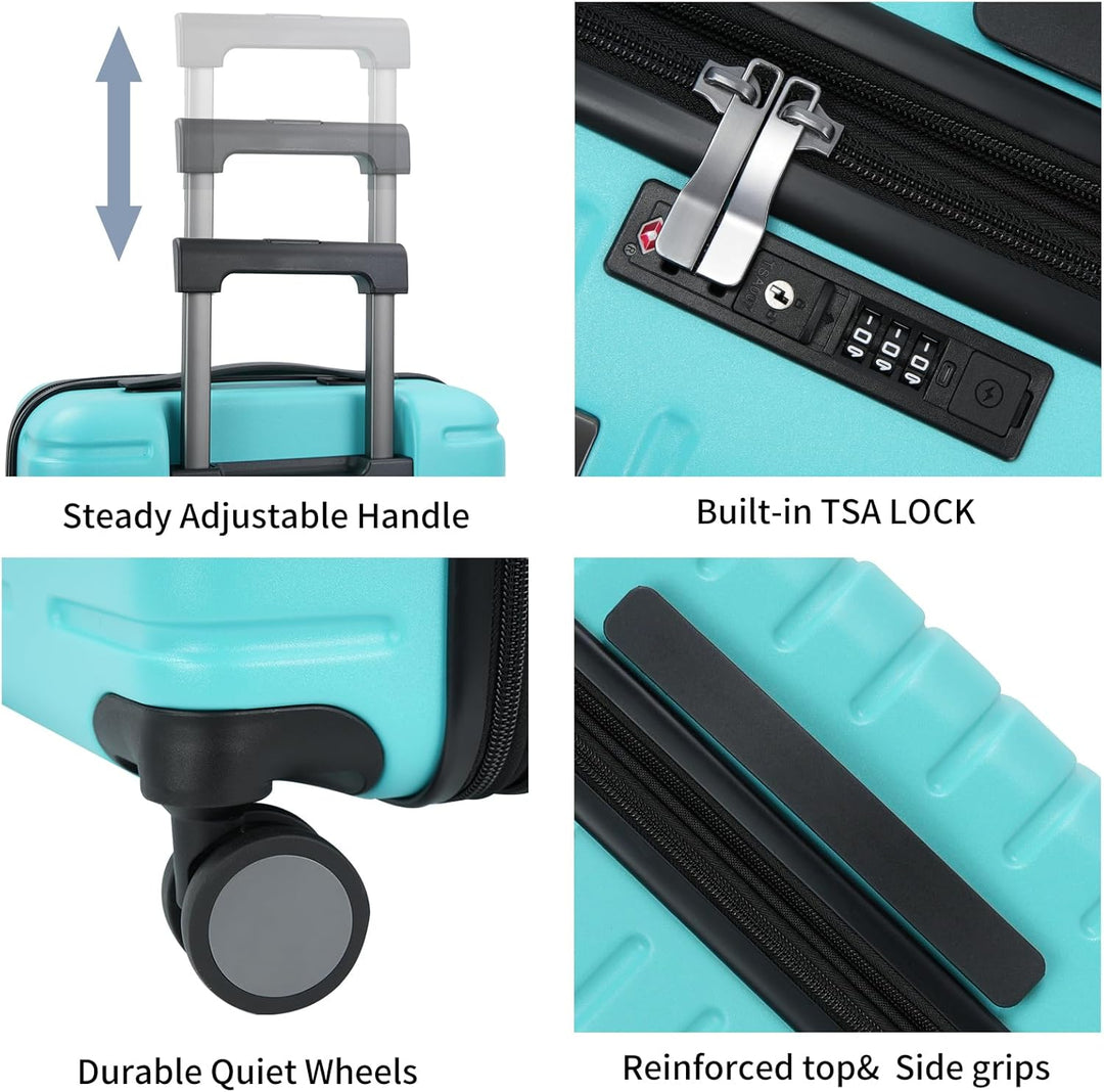 Expandable Hard Shell Carry-On Luggage with Spinner Wheels & TSA Lock