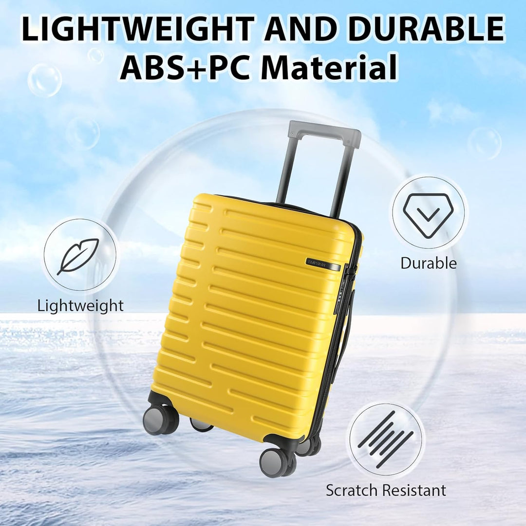 Expandable Hard Shell Carry-On Luggage with Spinner Wheels & TSA Lock