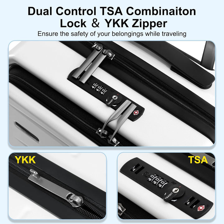 Expandable Hard Shell Carry-On with Front Pocket & TSA Lock