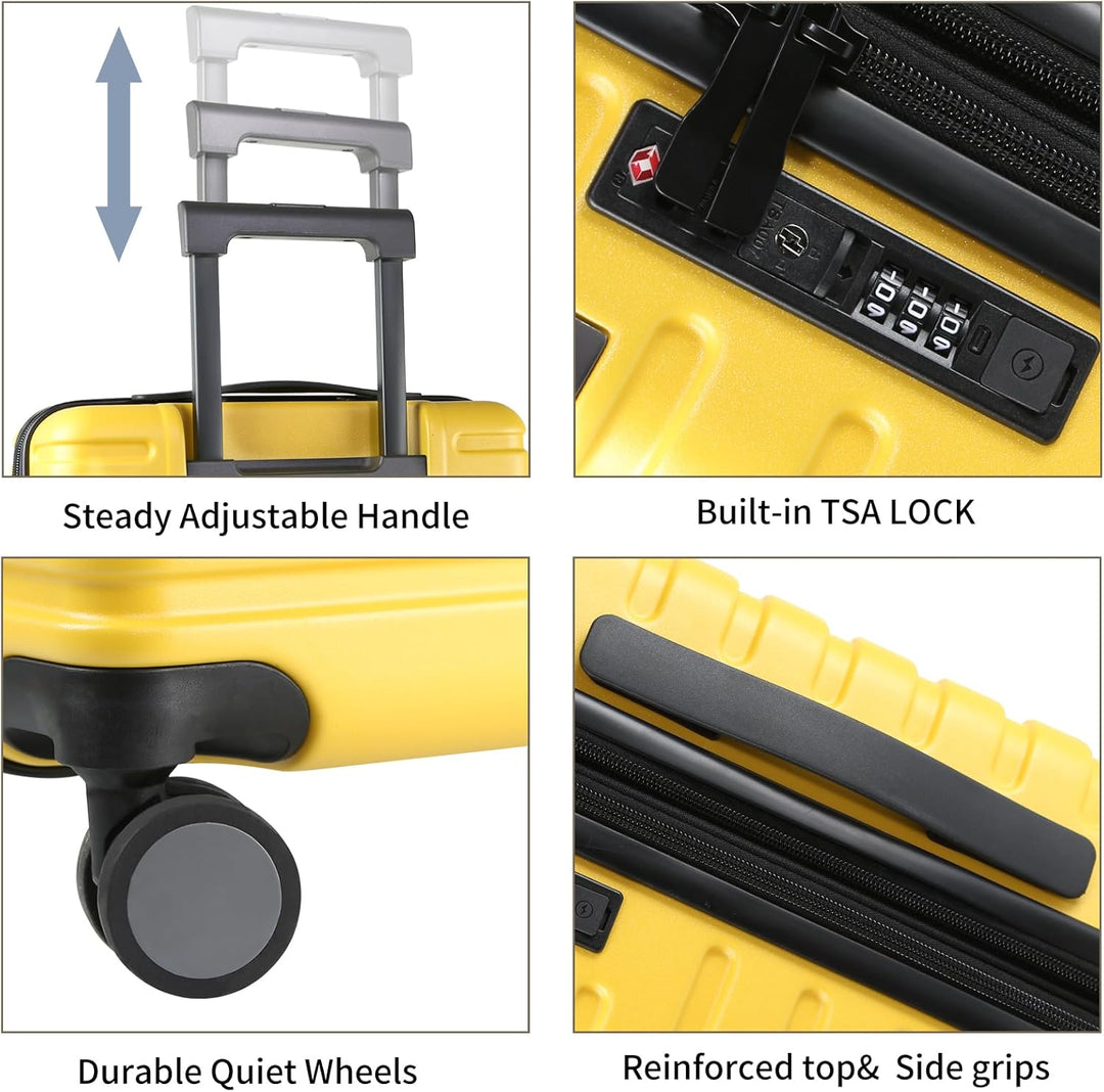 Expandable Hard Shell Carry-On Luggage with Spinner Wheels & TSA Lock